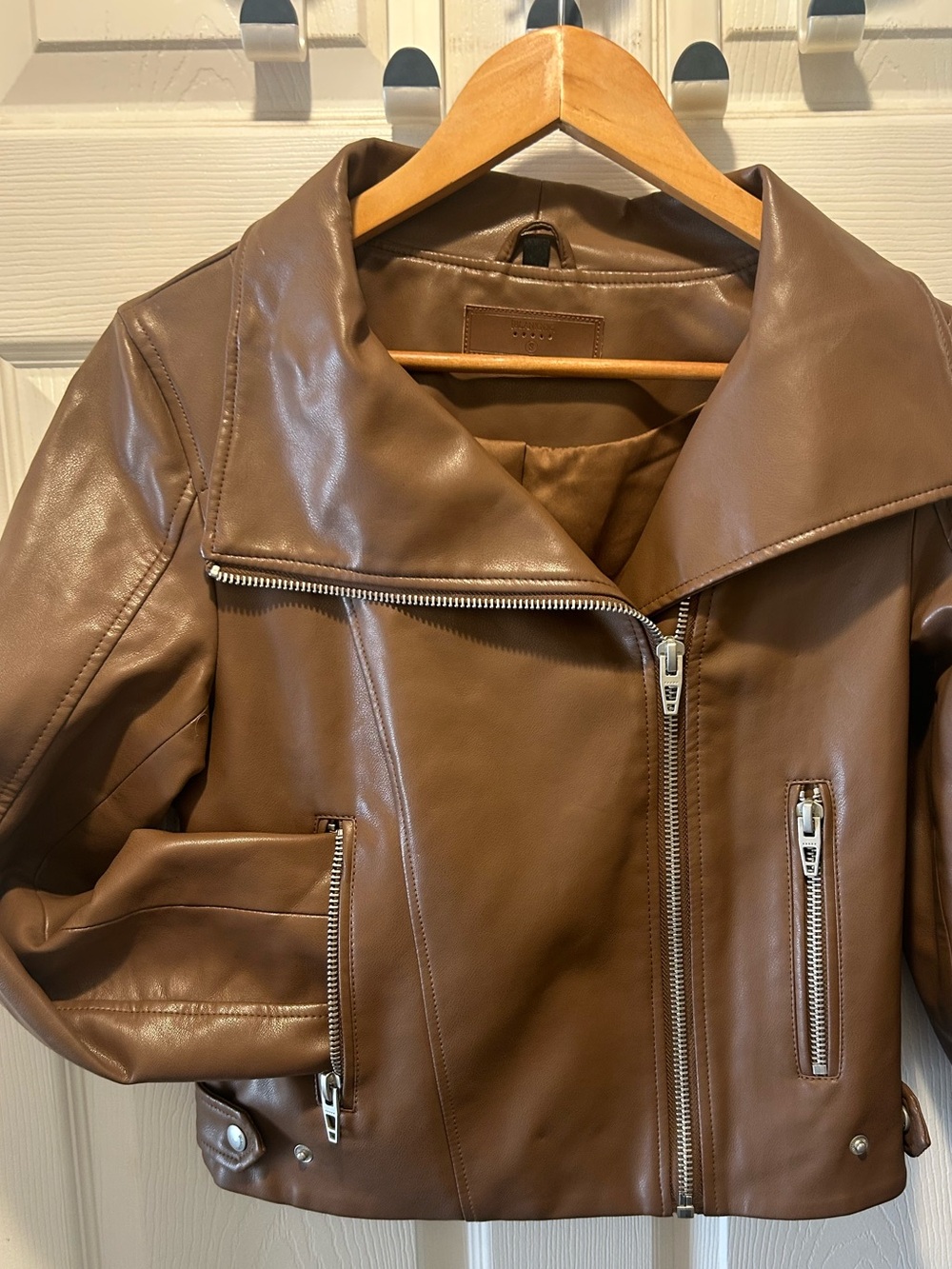 Women’s Brown Leather Moto Jacket